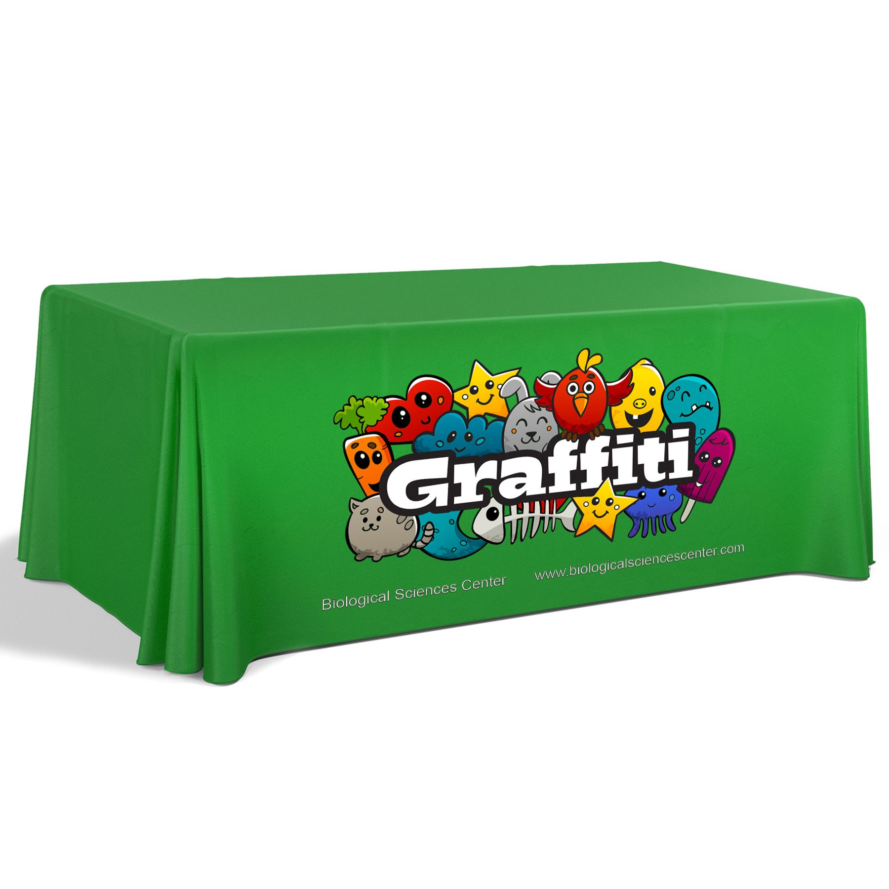 6' Premium Draped Standard Tablecloth Cover (Full Color Dye Sublimation) 72" x 28" x 30"